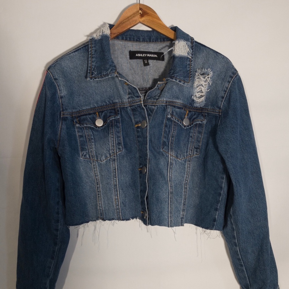 Dark Wash Distressed Jean Jacket